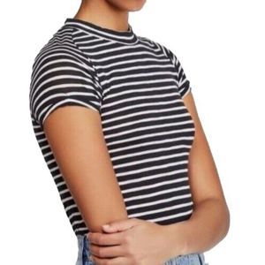 Free People Womens Night Sky Striped Short Sleeve T-Shirt Sz NWT | Sz Medium